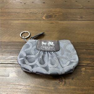 Coach Signature Monogrammed Change Purse with Key Ring